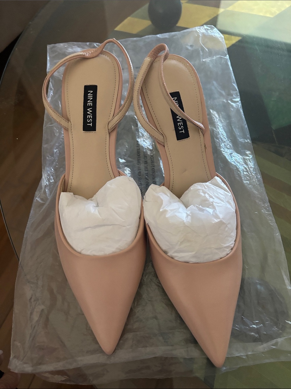 Nine West Women's Nude Pointed-Toe Slingback Flats